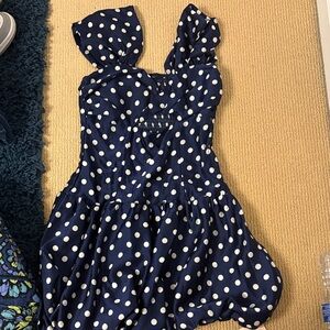 SHEIN Navy Blue Polka Dot Dress